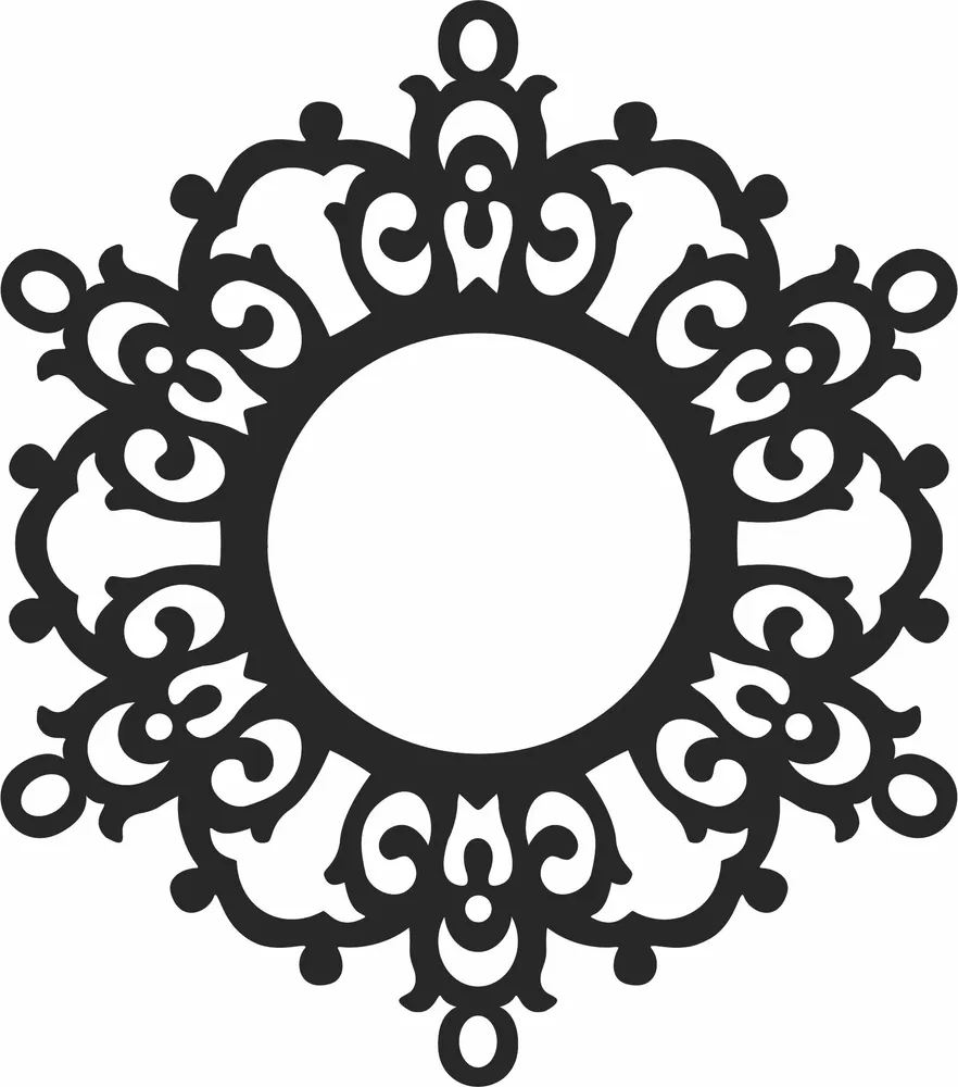Elegant Mirror Frame Pattern — full DXF linework preview