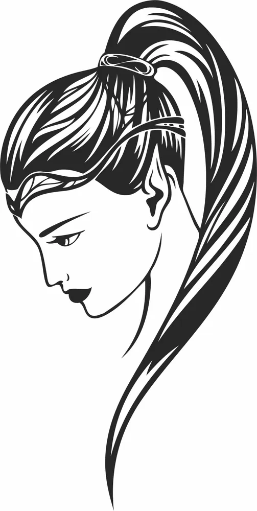 Fashion Woman Clipart — full DXF linework preview