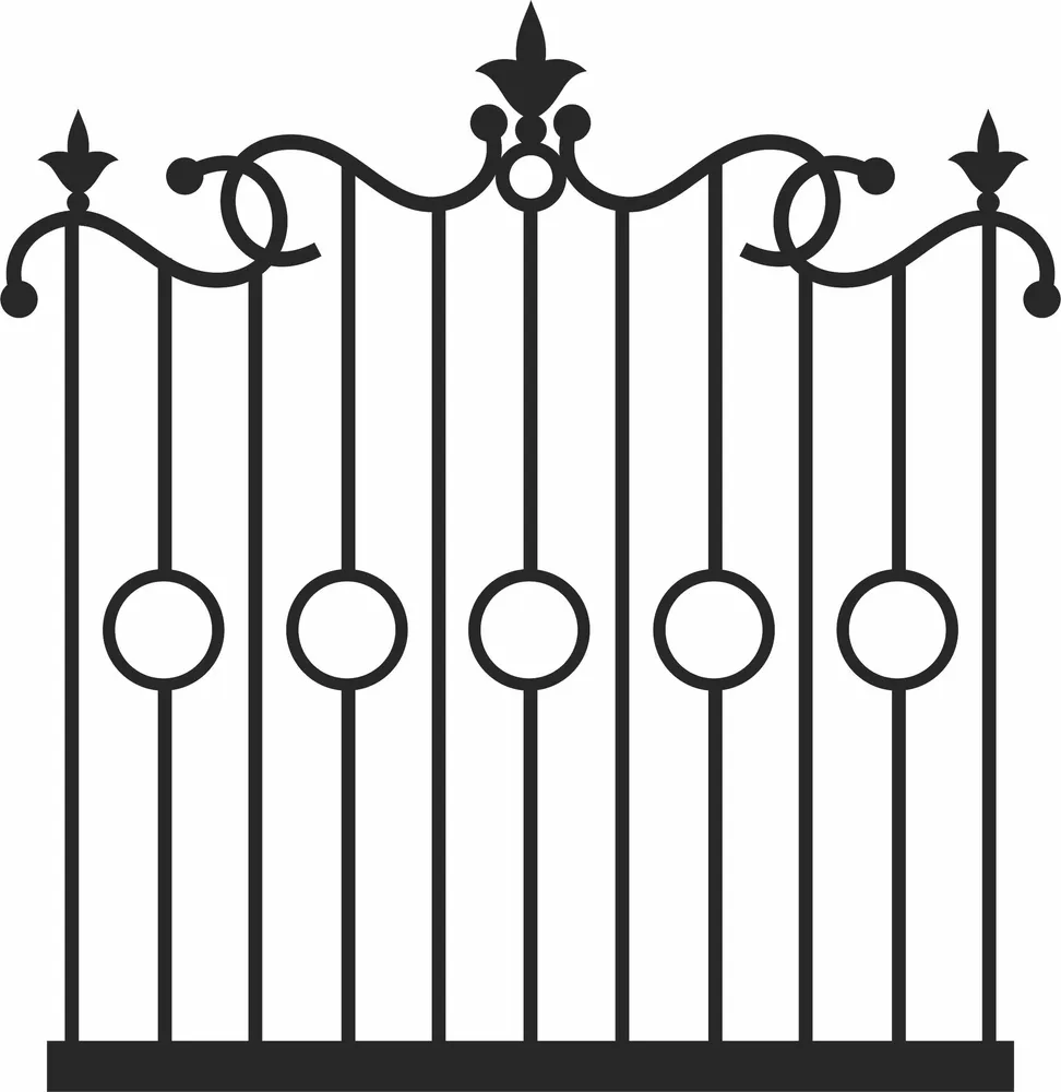 Fence Gate Pattern — full DXF linework preview