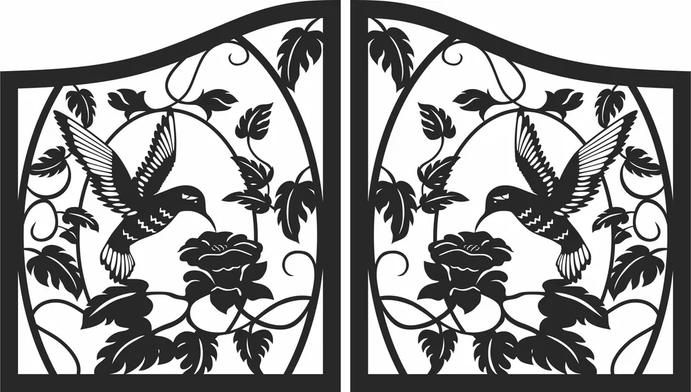 Fence Gate Pattern — full DXF linework preview