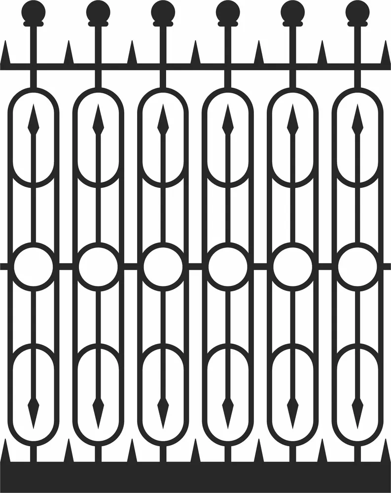 Fence Gate Pattern — full DXF linework preview