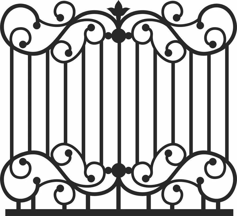 Fence Gate Pattern — full DXF linework preview