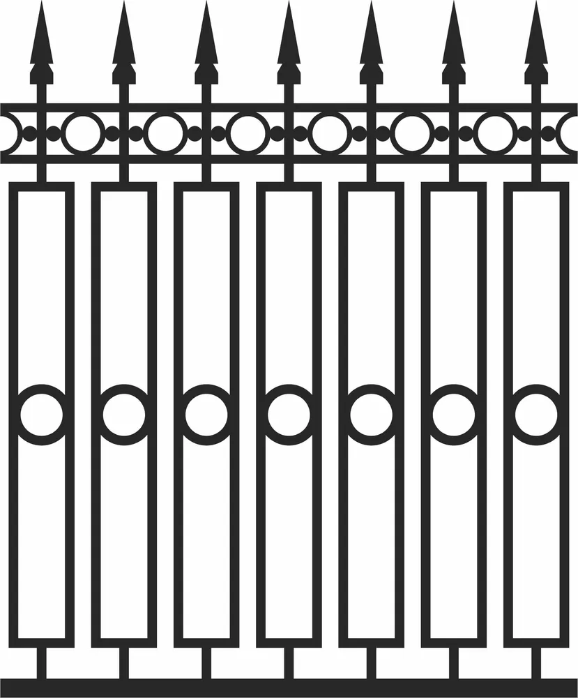 Fence Gate Pattern — full DXF linework preview