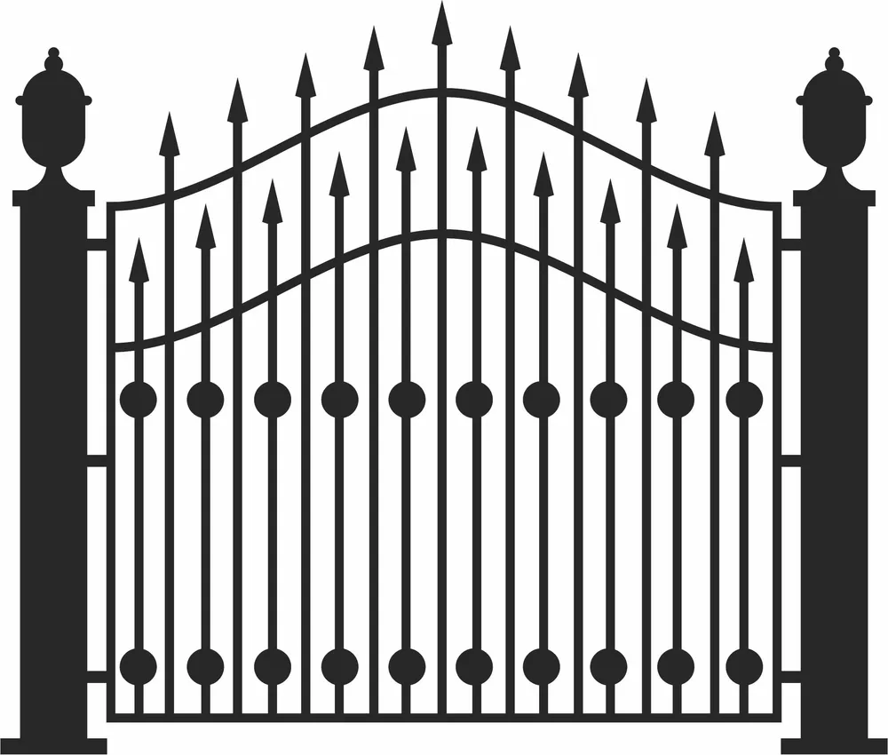 Fence Gate Pattern — full DXF linework preview