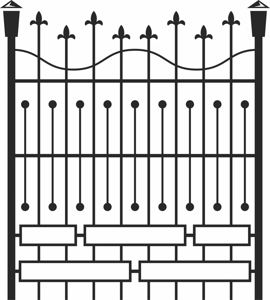 Fence Gate Pattern — full DXF linework preview
