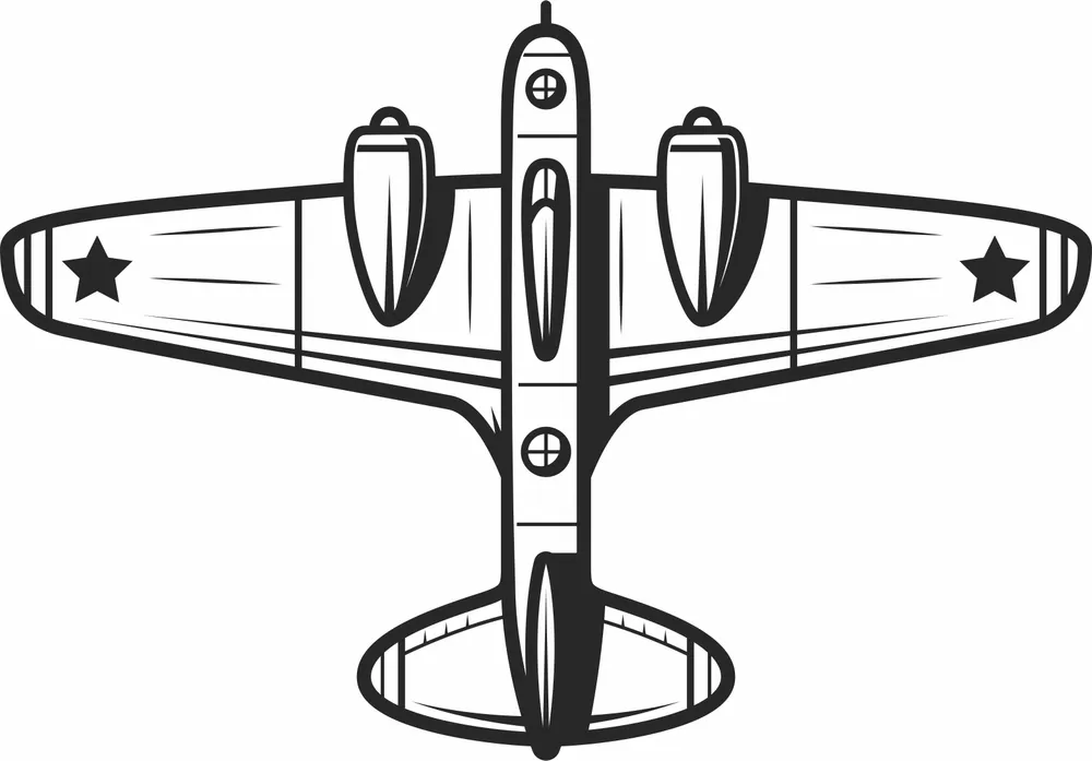 Fighter Aircraft Flight Clipart — full DXF linework preview