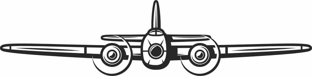 Fighter Aircraft Flight Clipart — full DXF linework preview