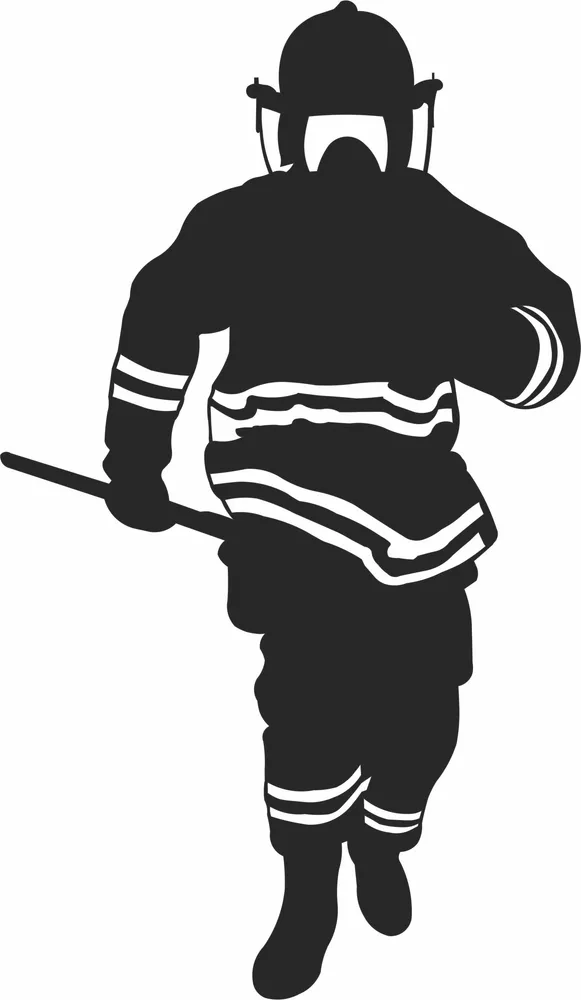 Firefighter Clipart — full DXF linework preview