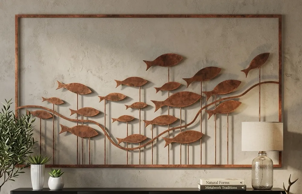 Fish Wall Decor — DXF linework preview