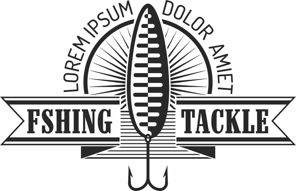 Fishing Tackle Logo Sign — full DXF linework preview