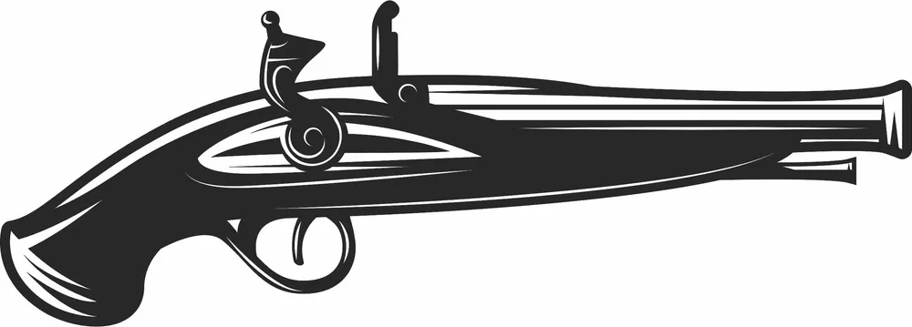 Flintlock Pistol Design — DXF linework preview
