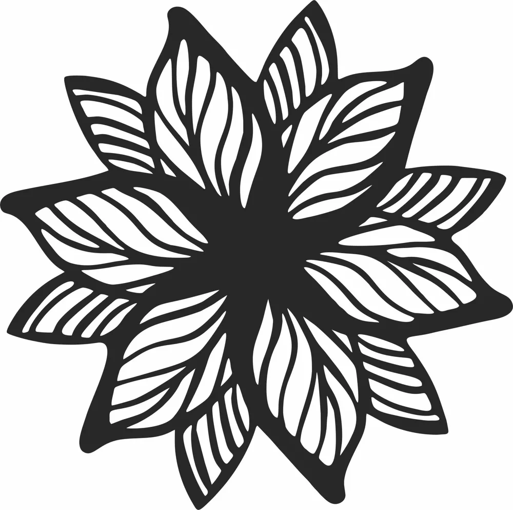 Flower Mandala Ornament — full DXF linework preview