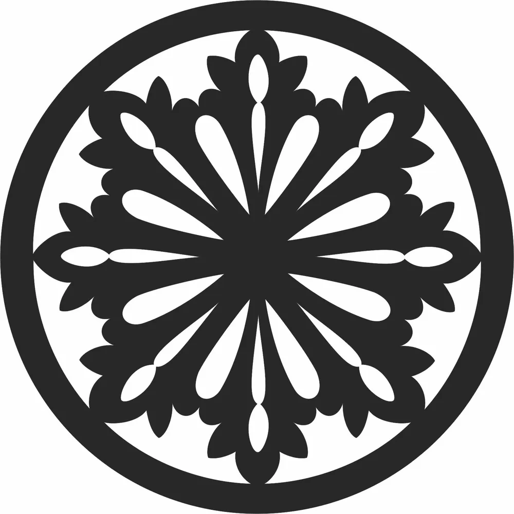 Flower Sign Wall Art — full DXF linework preview