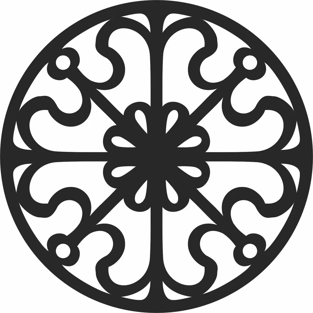 Flower Sign Wall Art — full DXF linework preview