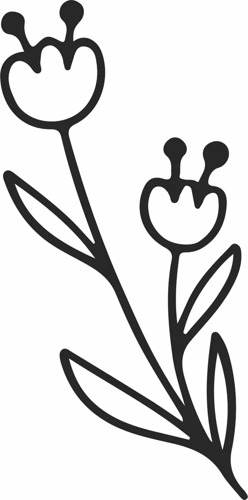 Flowers Clipart — full DXF linework preview