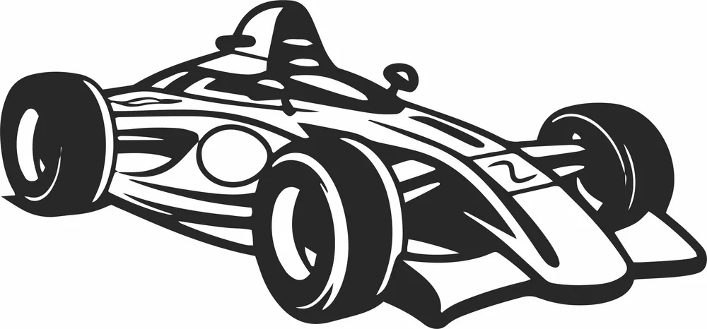 Formula One Car Clipart — full DXF linework preview
