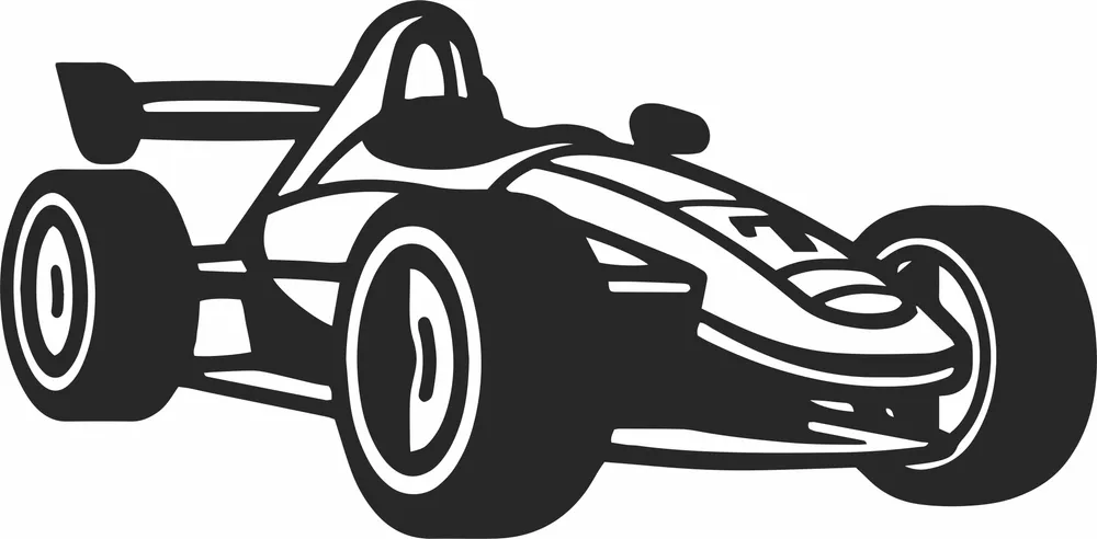 Formula One Racing Car Clipart — full DXF linework preview