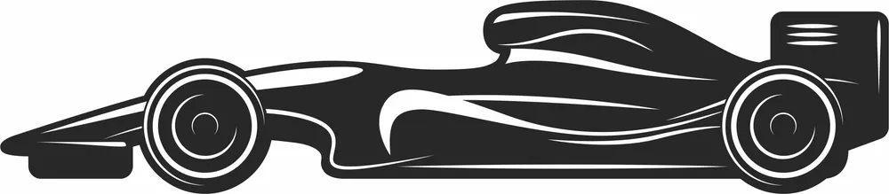 Formula Race Car Side Profile Open Wheel Silhouette — DXF linework preview