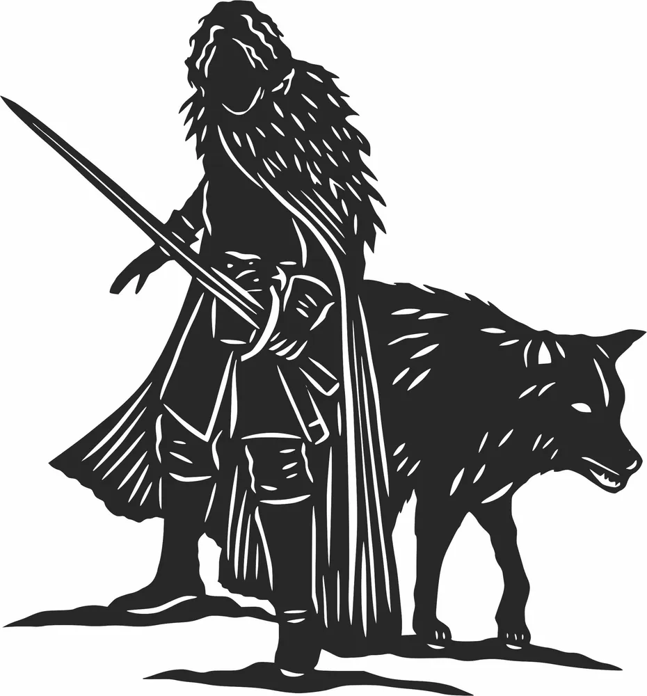 Game Thrones Jon Snow Clipart — full DXF linework preview