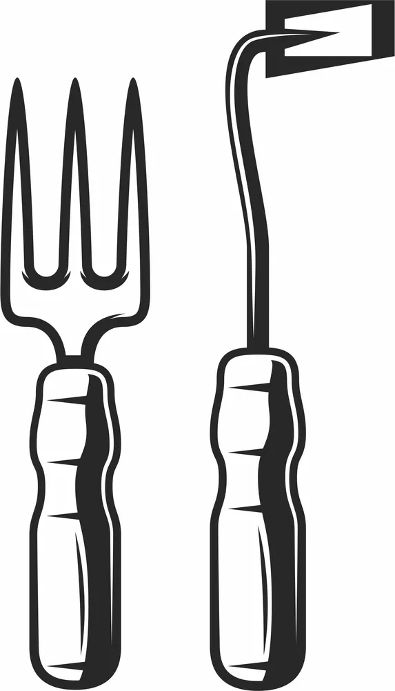 Garden Hand Tools Design — DXF linework preview