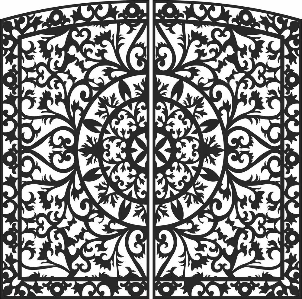 Gate Door Wall Art — full DXF linework preview