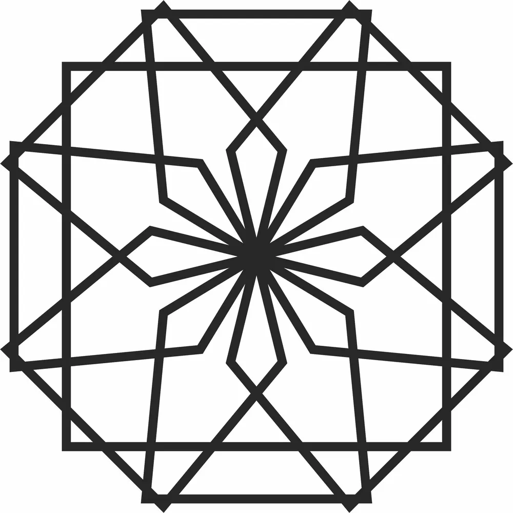 Geometric Wall Decor Mandala — full DXF linework preview