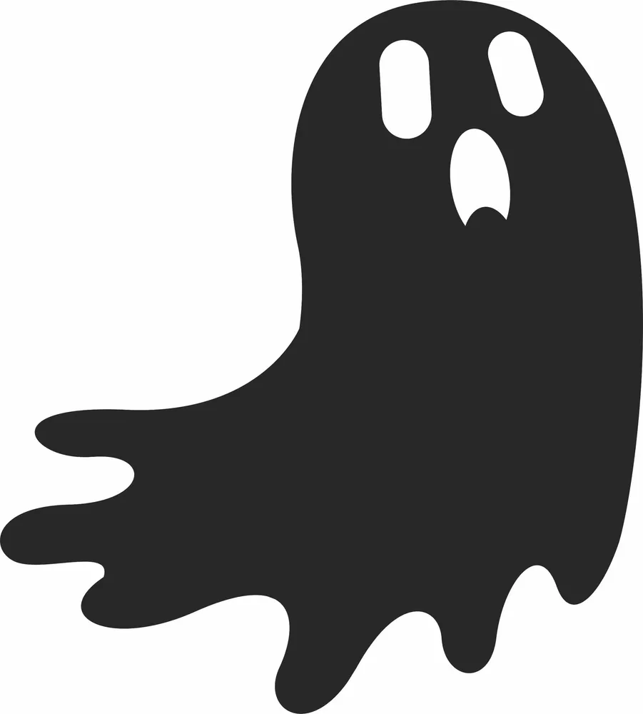 Ghost Halloween Clipart — full DXF linework preview