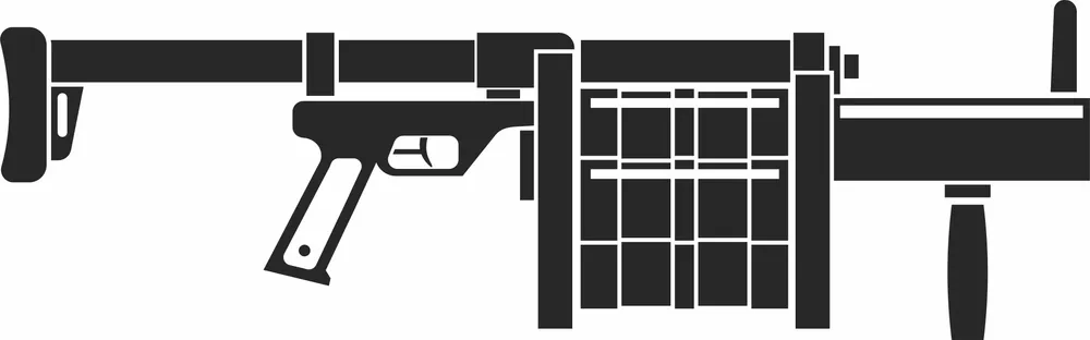 Grenade Launcher Design — full DXF linework preview
