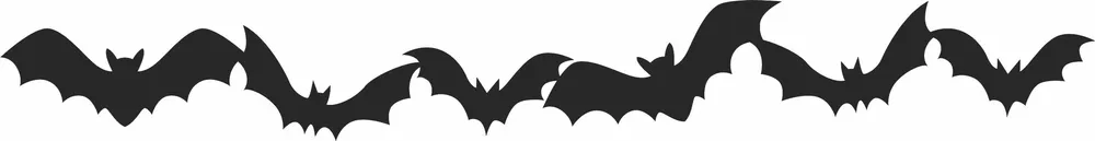 Halloween Bats Clipart — full DXF linework preview