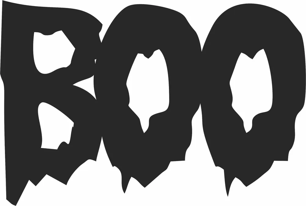 Halloween Boo Clipart — full DXF linework preview