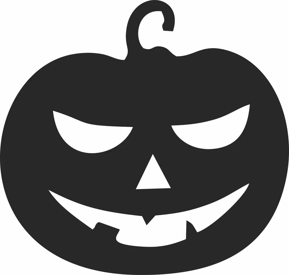 Halloween Boo Pumpkin Clipart — full DXF linework preview