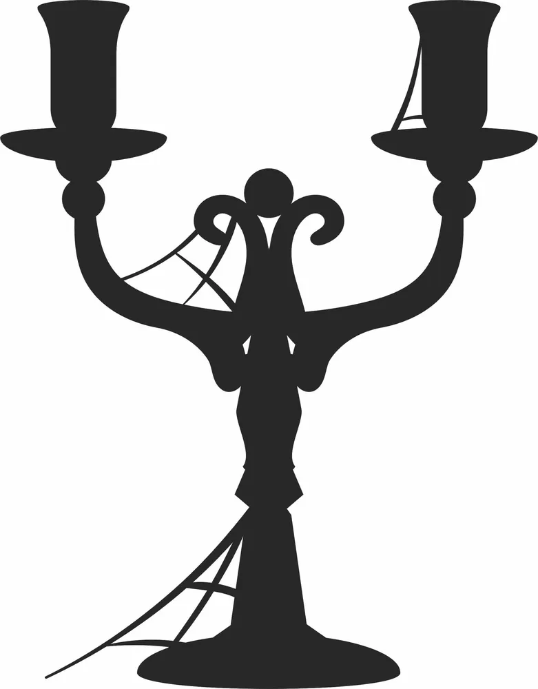 Halloween Candle Holder Spider Wall Art — full DXF linework preview