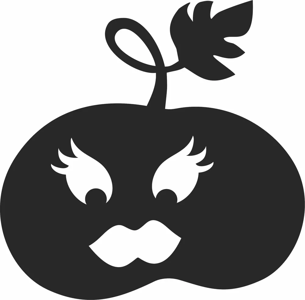 Halloween Cute Pumpkin Clipart — full DXF linework preview