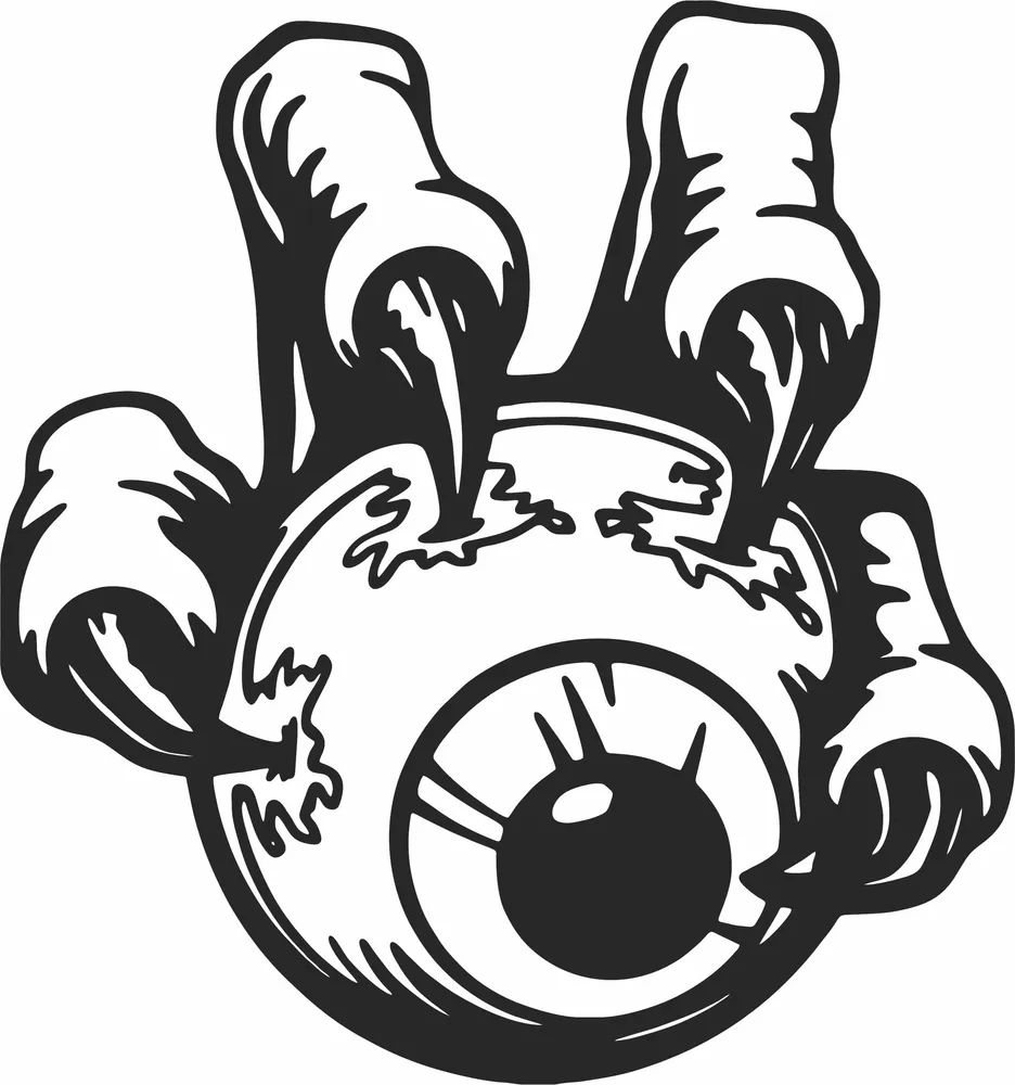 Halloween Eyeball Clipart — full DXF linework preview