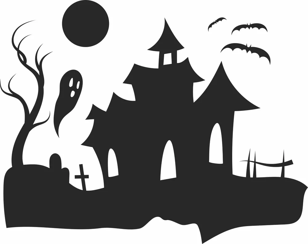Halloween Gost Scary Clipart — DXF linework preview