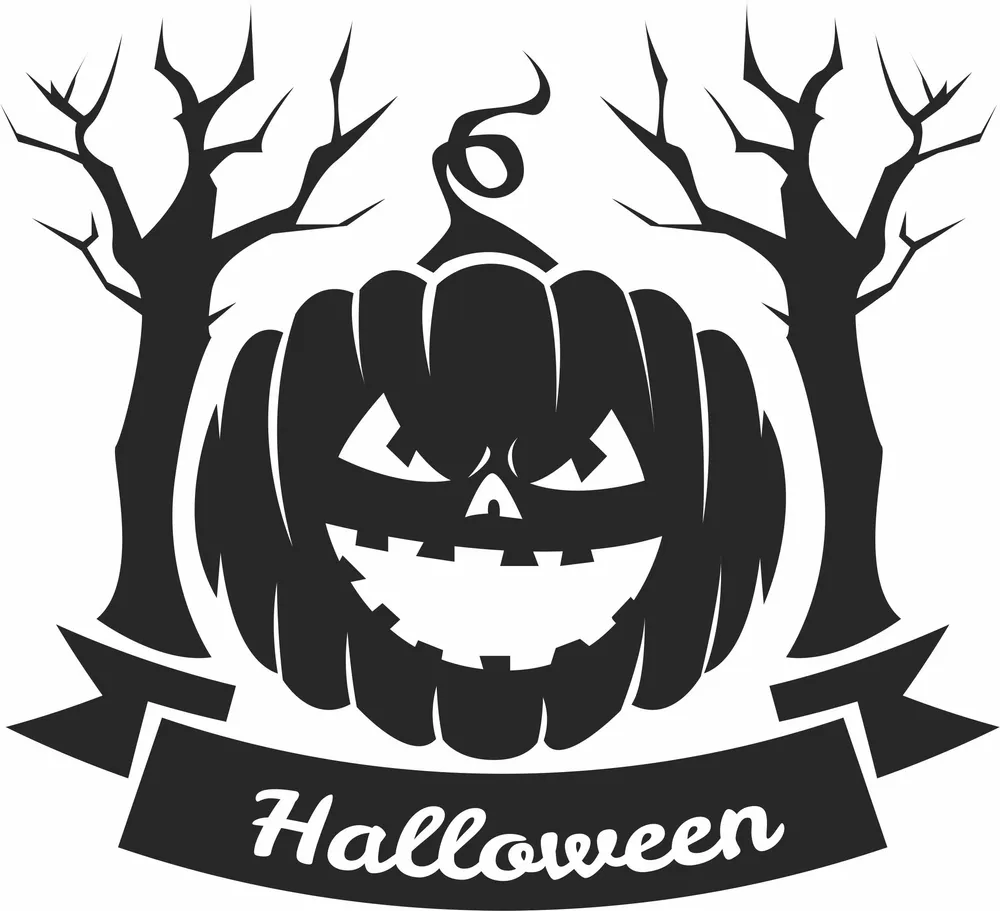 Halloween Pumpkin Clipart — DXF linework preview