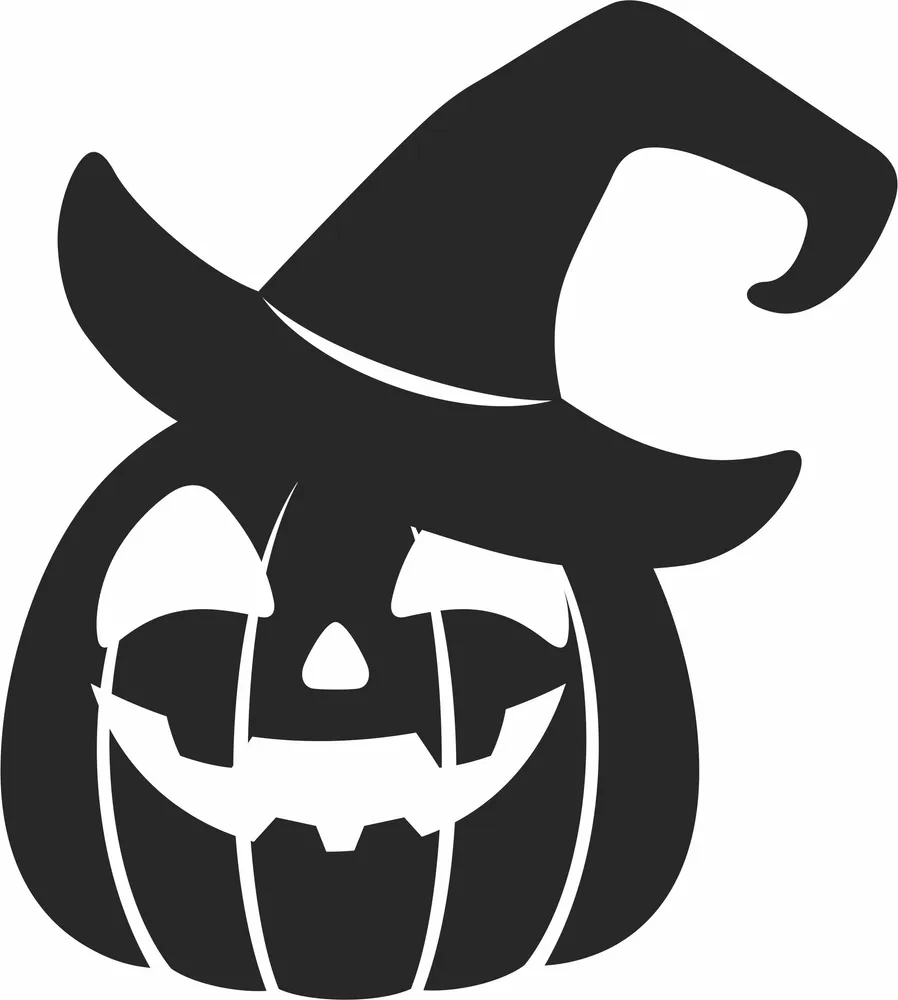 Halloween Pumpkin Hat Clipart — DXF linework preview