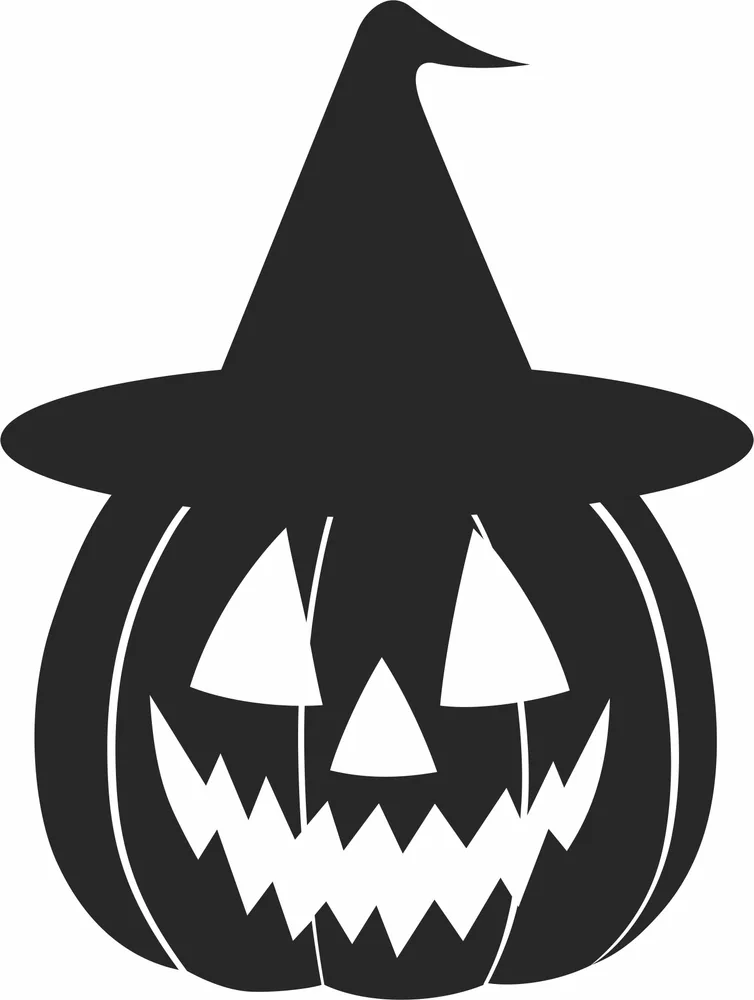 Halloween Pumpkin Hat Wall Art — DXF linework preview