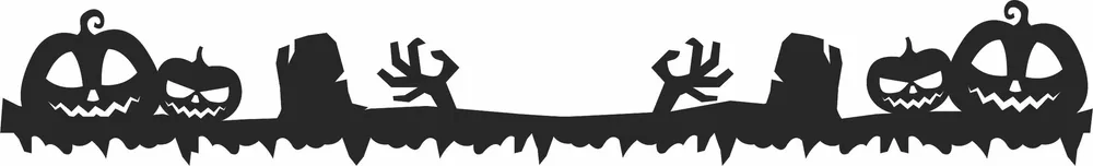 Halloween Pumpkins Cemetery Rip Clipart — full DXF linework preview