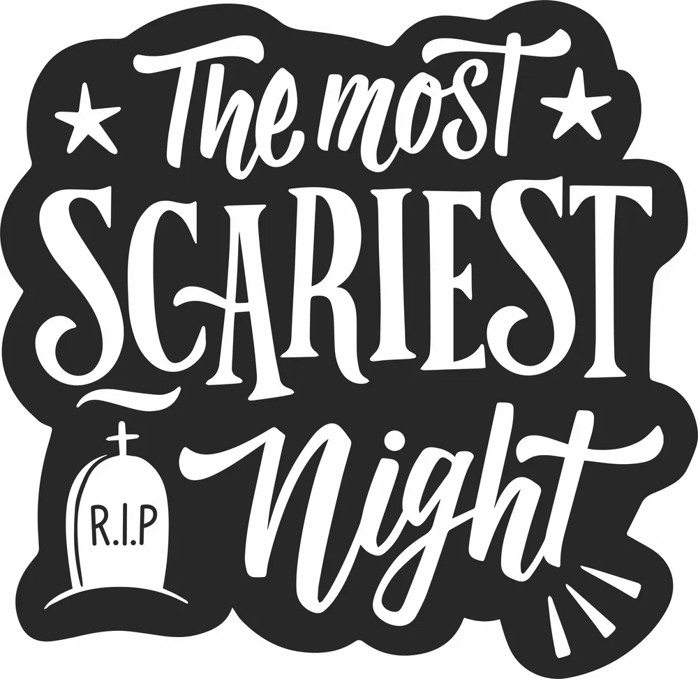 Halloween Scariest Night Rip Clipart — full DXF linework preview