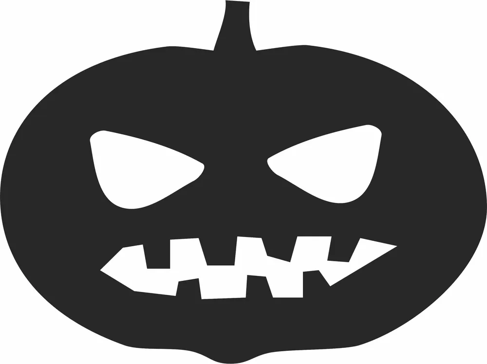 Halloween Scary Pumpkin Clipart — full DXF linework preview