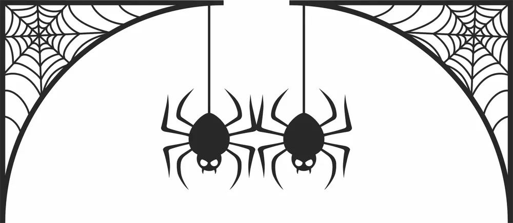 Halloween Spider Web Corner Clipart — full DXF linework preview