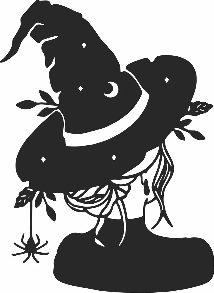 Halloween Witch Hat Clipart — full DXF linework preview