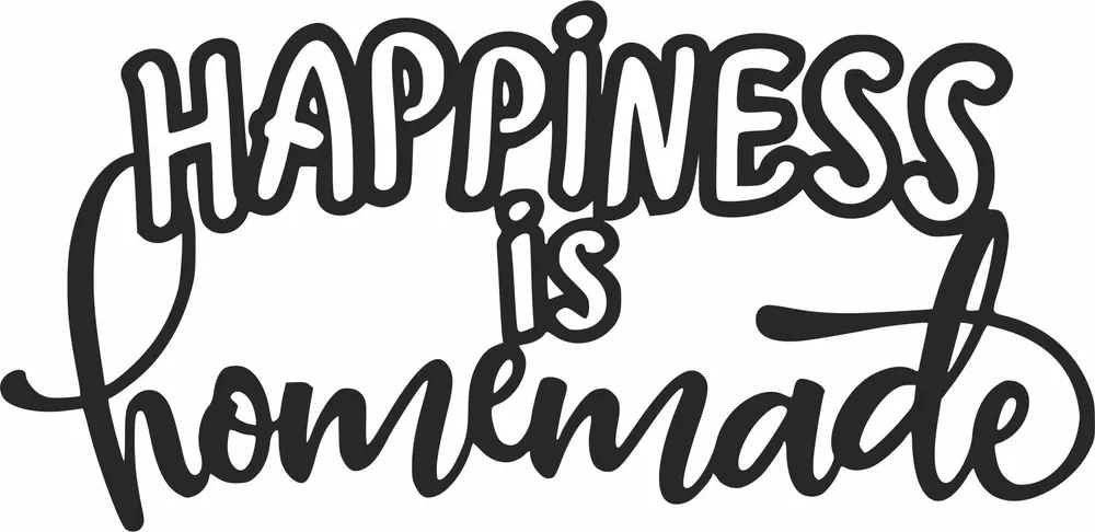 Happiness Is Homemade Wall Art — full DXF linework preview
