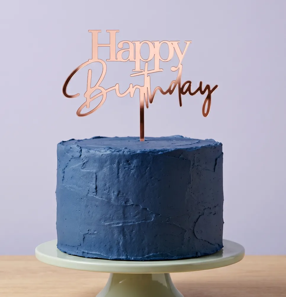 Happy Birthday Cake Topper — DXF linework preview