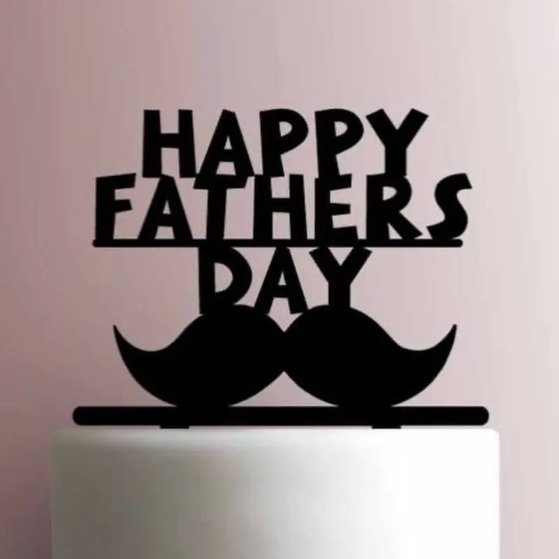 Happy Fathers Day Cake Topper — DXF linework preview