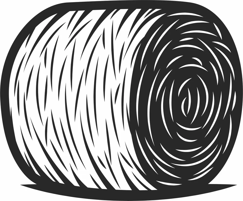 Hay Bale Clipart — full DXF linework preview