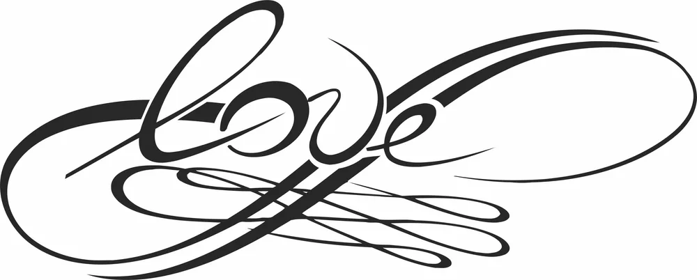 Heart Infinity Symbol Valentines Day Design — full DXF linework preview