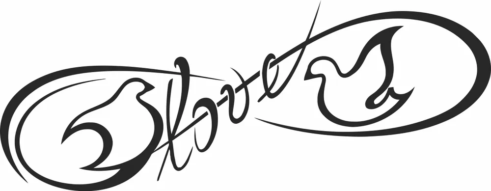 Heart Infinity Symbol Valentines Day Design — full DXF linework preview