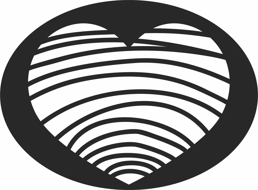 Heart Valentines Day Ornament — full DXF linework preview